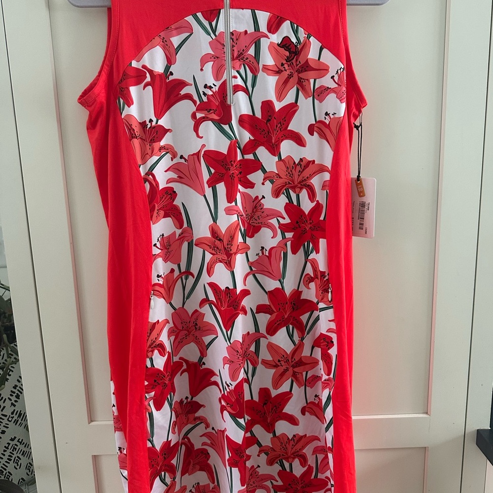 Tail Red Floral Sleeveless Dress - Picture 3 of 7